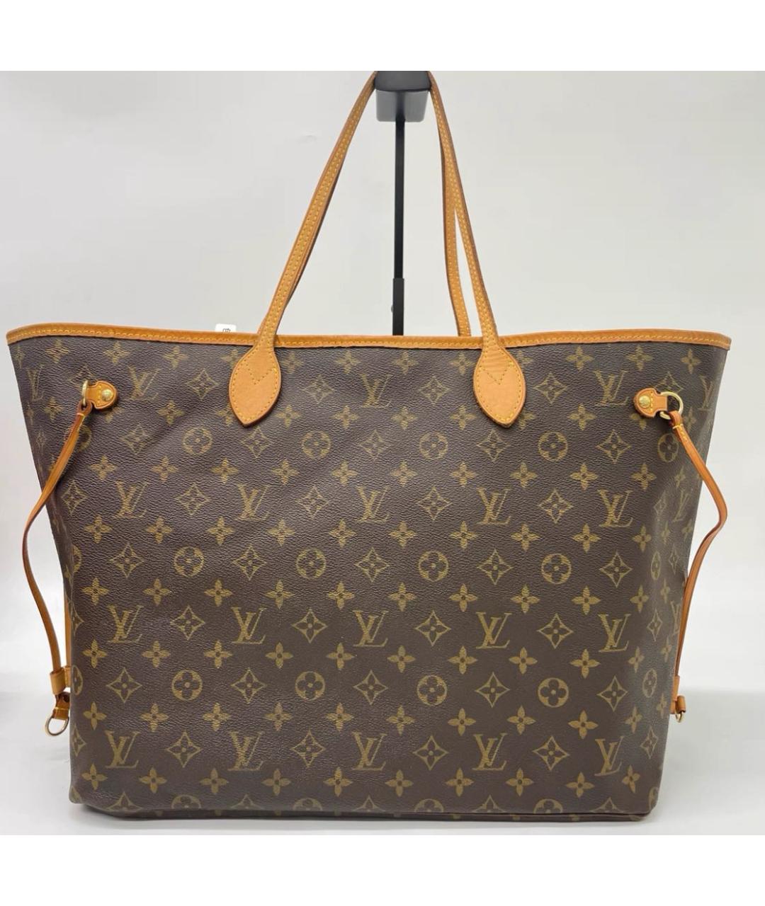 LOUIS VUITTON Коричневая сумка тоут из канвы, фото 2