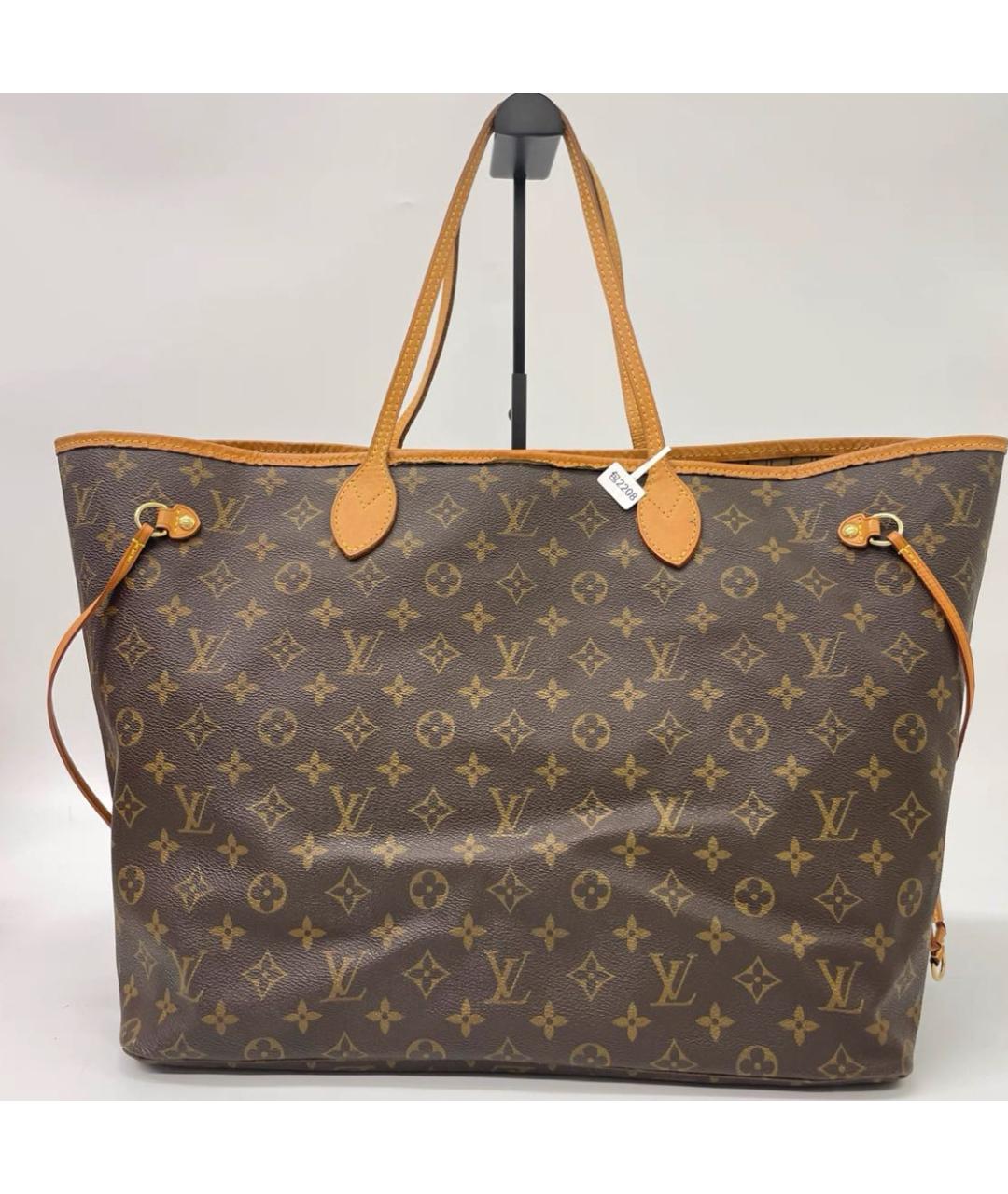 LOUIS VUITTON Коричневая сумка тоут из канвы, фото 3