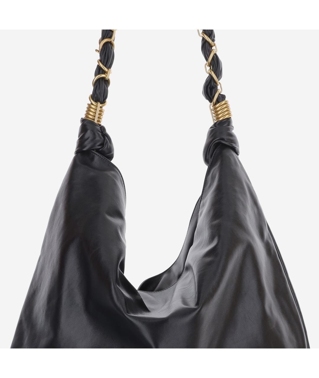 SAINT LAURENT Черная кожаная сумка тоут, фото 4