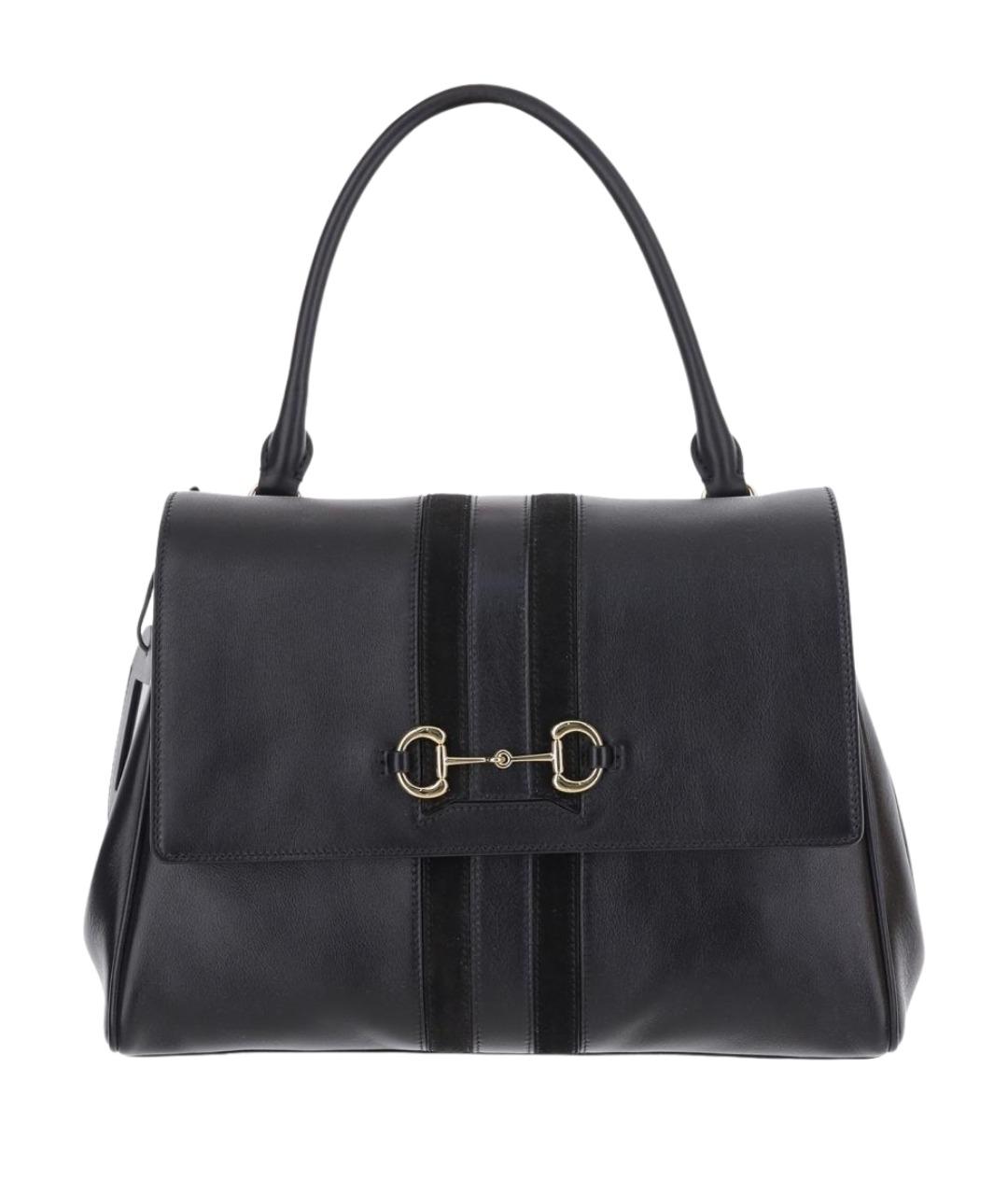 GUCCI Черная кожаная сумка тоут, фото 1