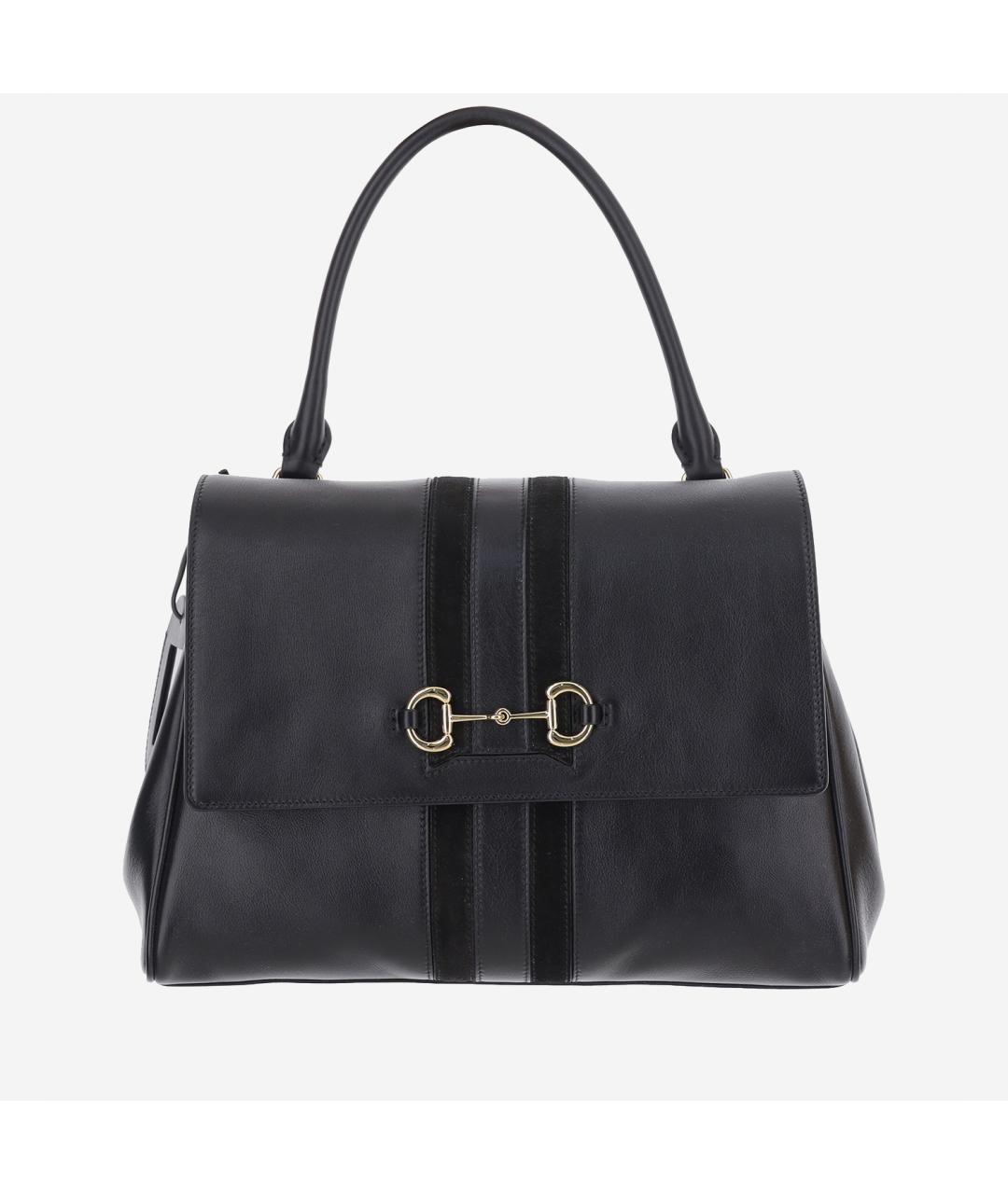 GUCCI Черная кожаная сумка тоут, фото 6