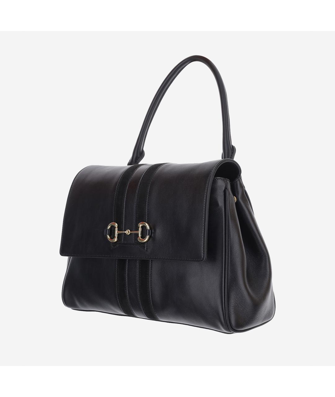 GUCCI Черная кожаная сумка тоут, фото 2