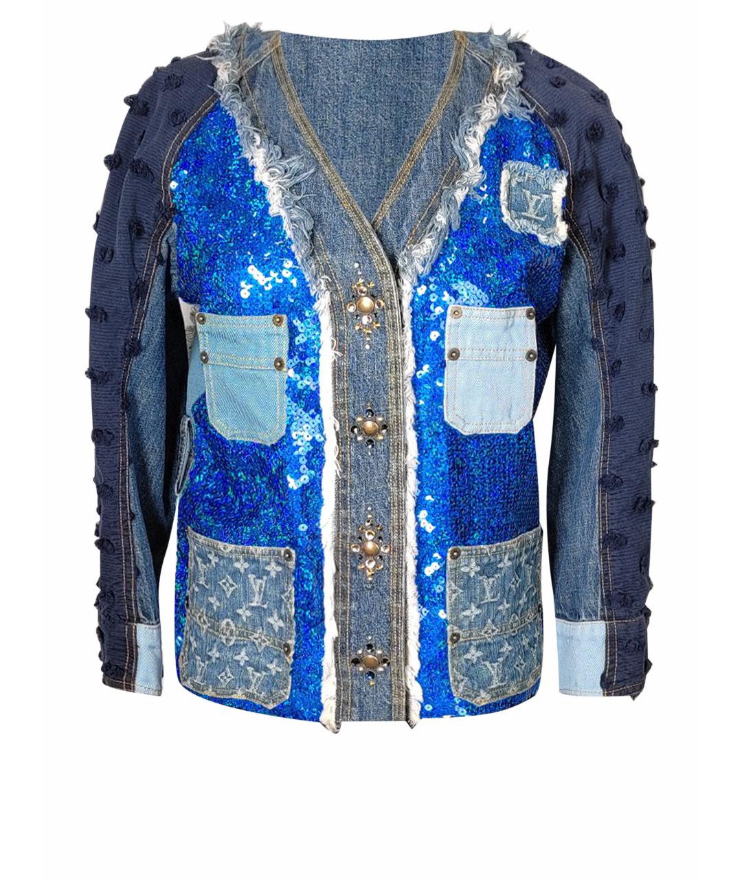 LOUIS VUITTON Синий хлопковый жакет/пиджак, фото 1