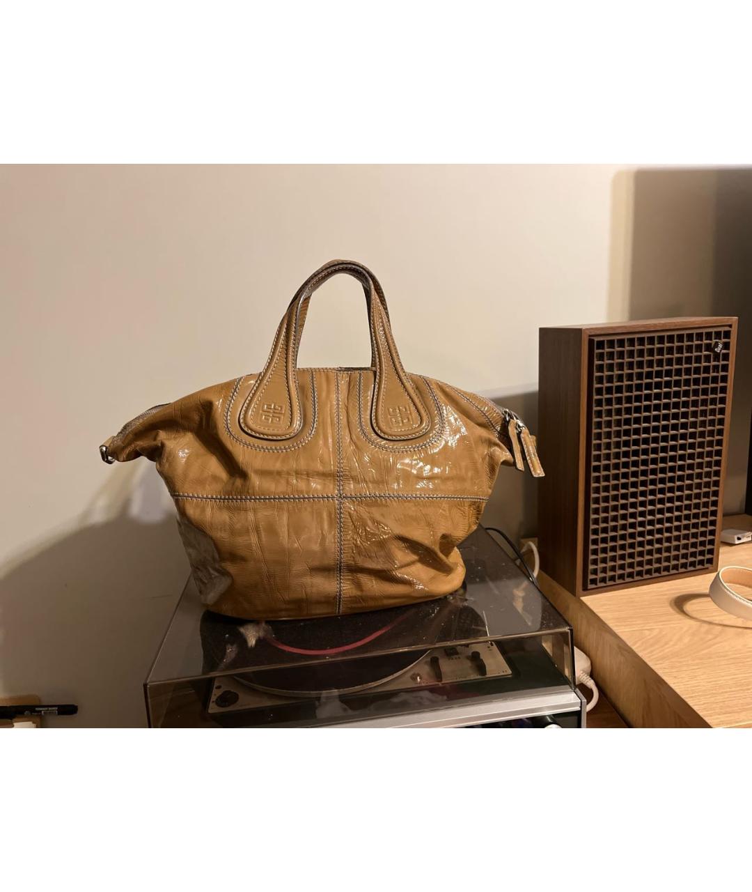 GIVENCHY Бежевая кожаная сумка тоут, фото 7
