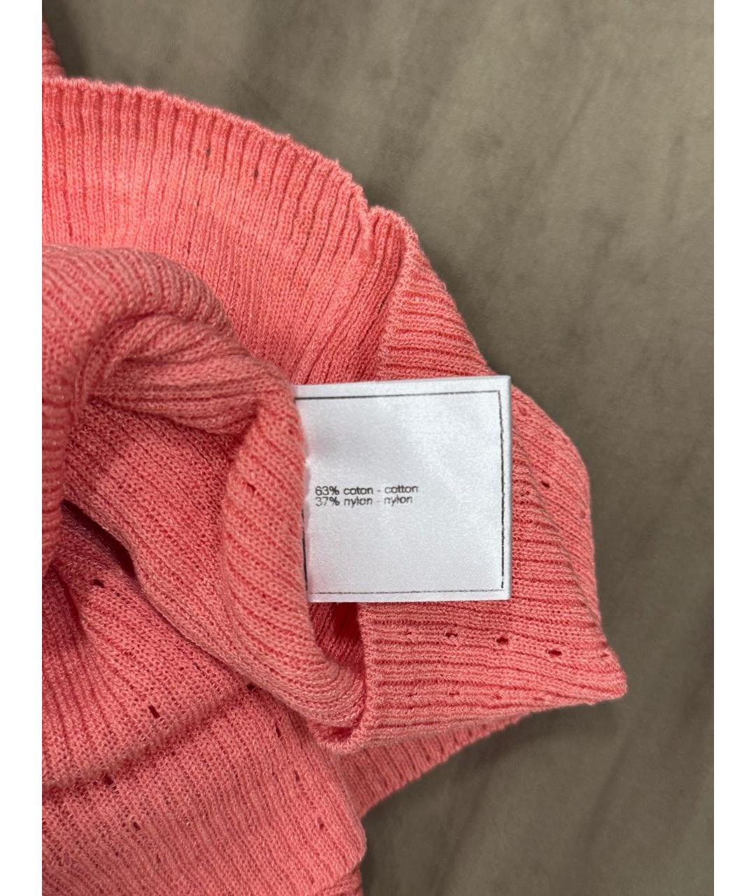 CHANEL Оранжевая хлопко-эластановая майка, фото 3