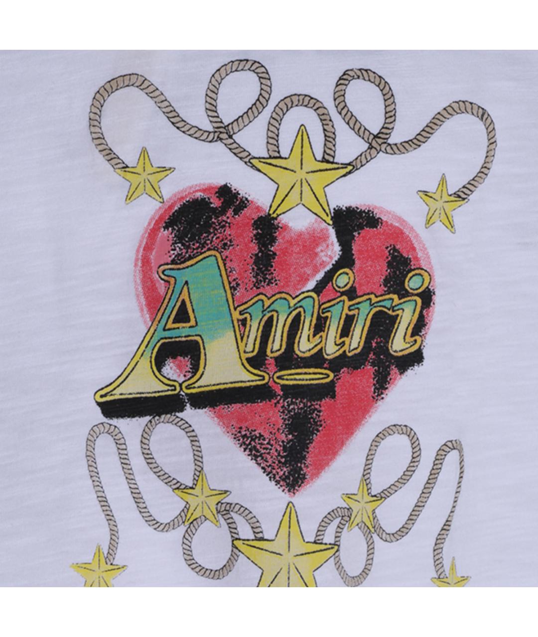 AMIRI Белая хлопковая футболка, фото 7