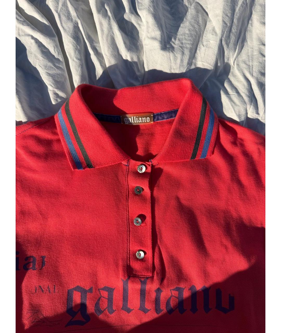 JOHN GALLIANO Красное хлопковое повседневное платье, фото 3