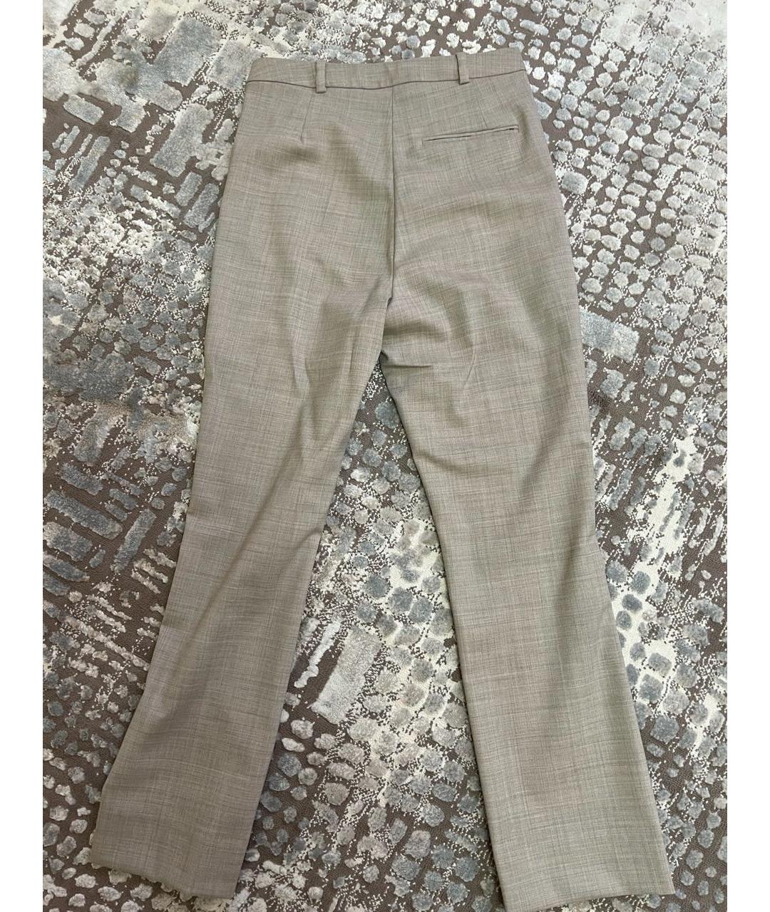 ACNE STUDIOS Бежевые хлопко-эластановые прямые брюки, фото 3