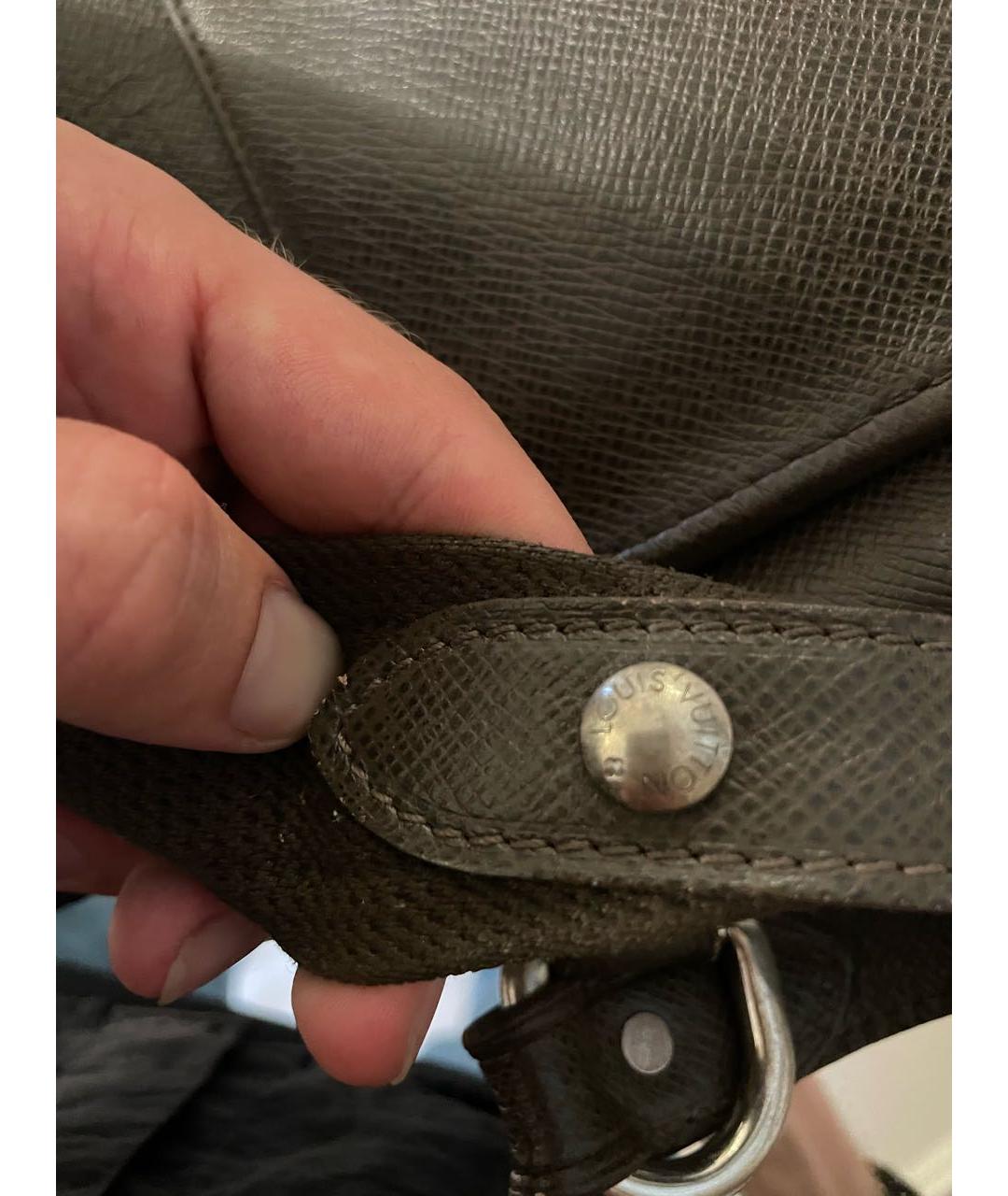 LOUIS VUITTON Коричневая кожаная сумка на плечо, фото 7