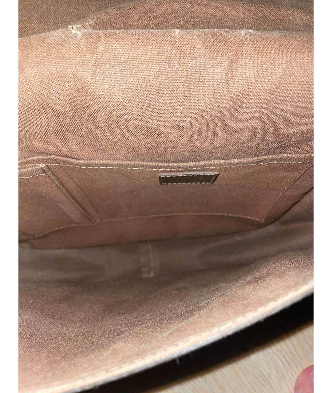 LOUIS VUITTON Коричневая кожаная сумка на плечо, фото 4