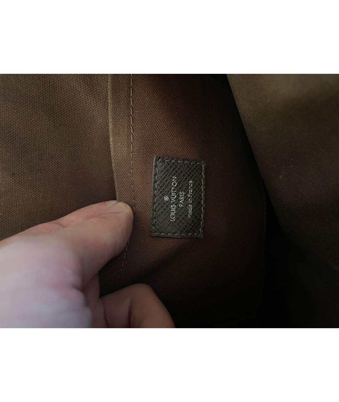 LOUIS VUITTON Коричневая кожаная сумка на плечо, фото 6
