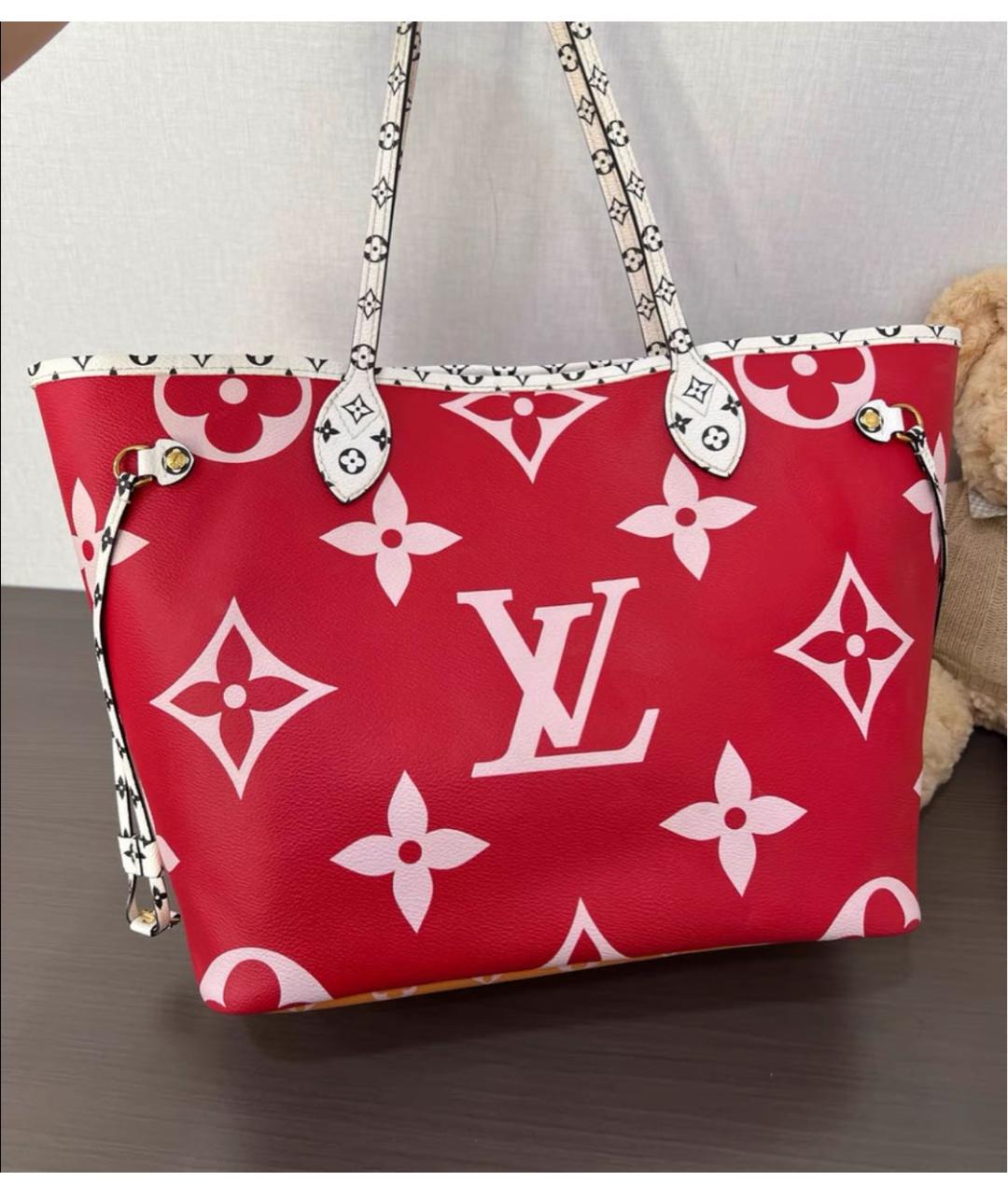 LOUIS VUITTON Красная сумка тоут, фото 3