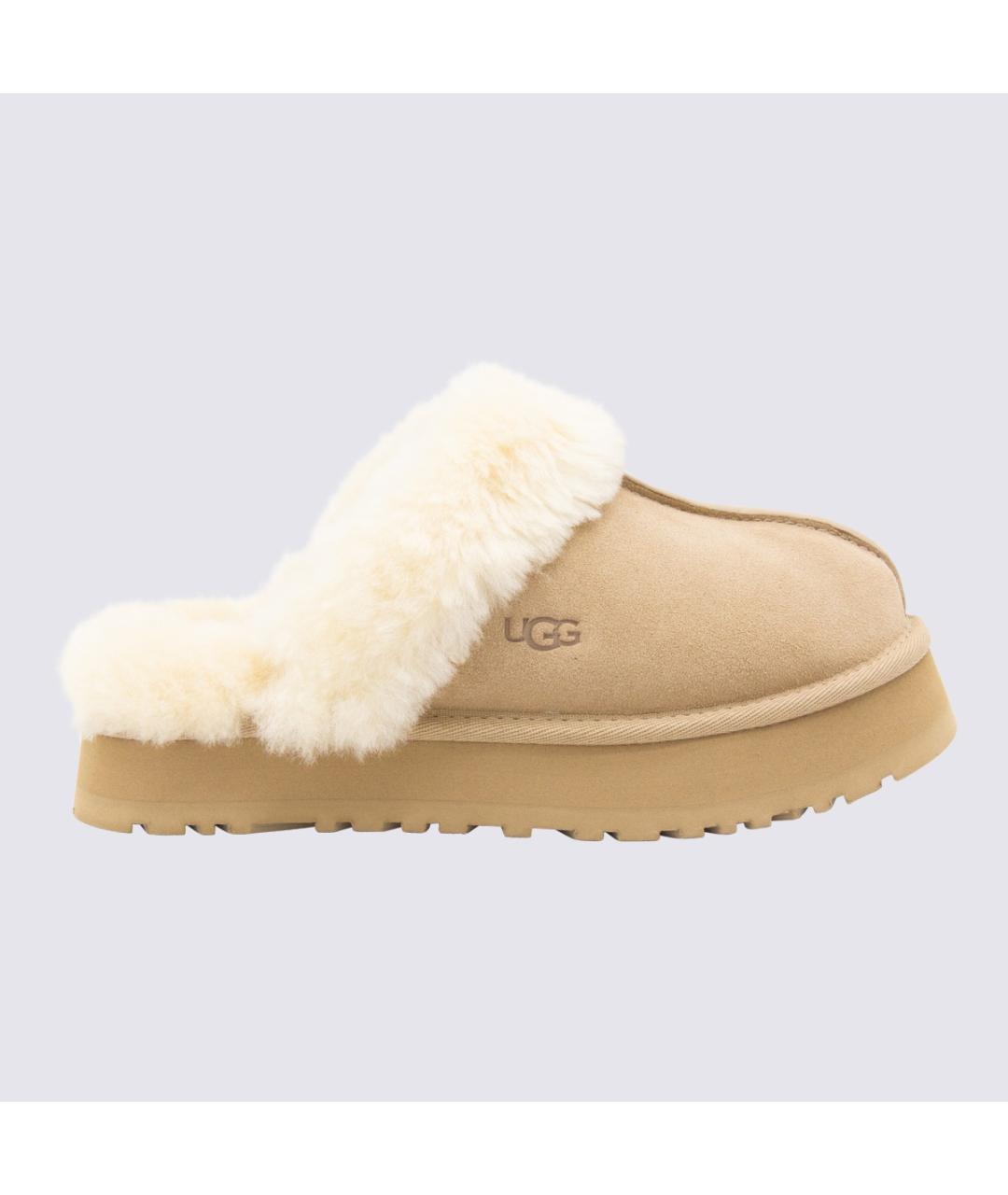UGG Бежевые замшевые сабо, фото 5