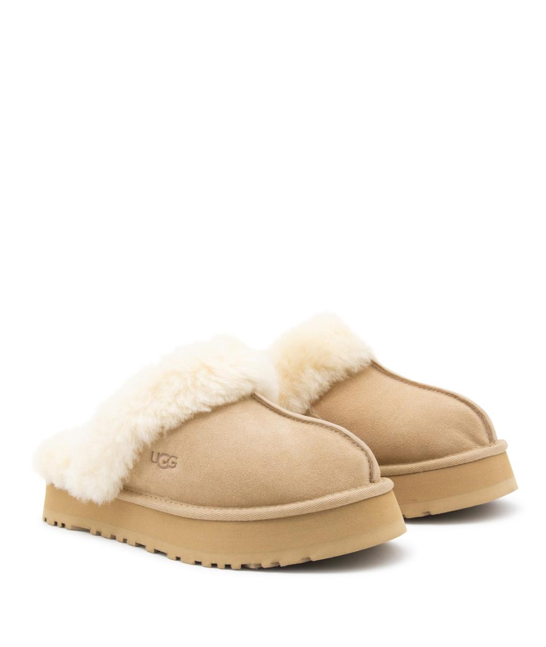 UGG Бежевые замшевые сабо, фото 2