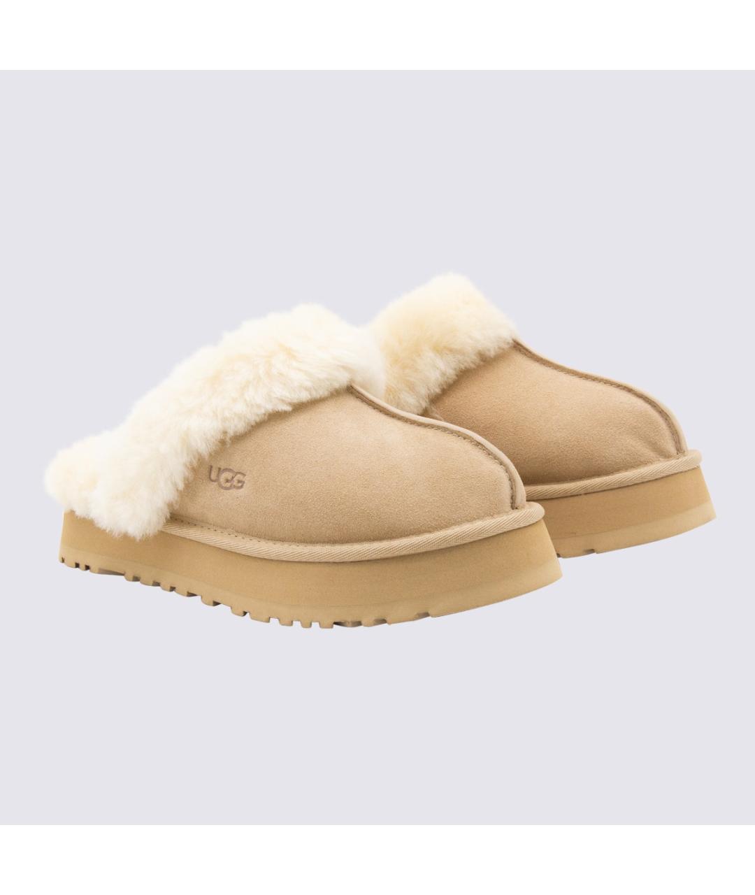 UGG Бежевые замшевые сабо, фото 6