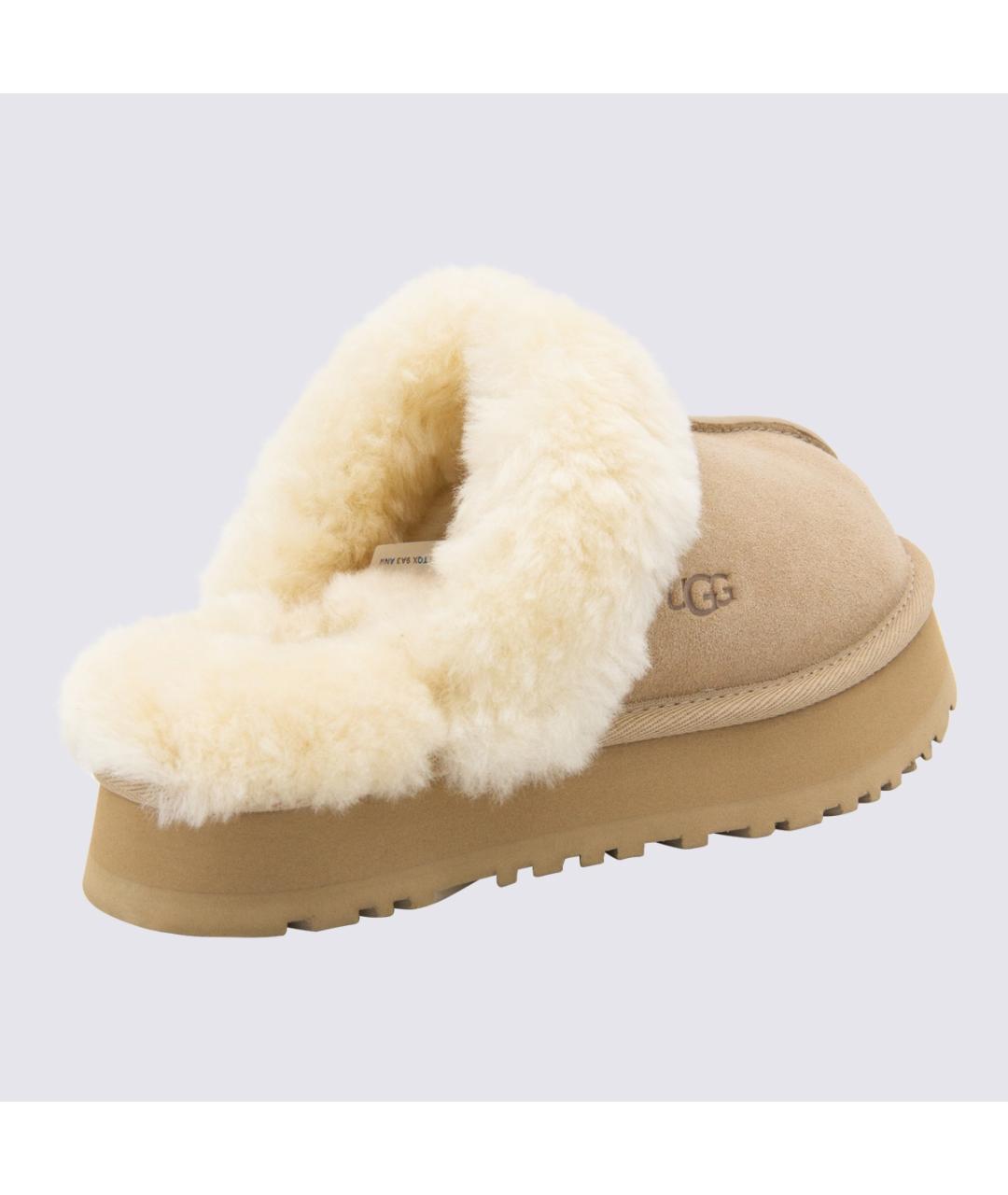 UGG Бежевые замшевые сабо, фото 7