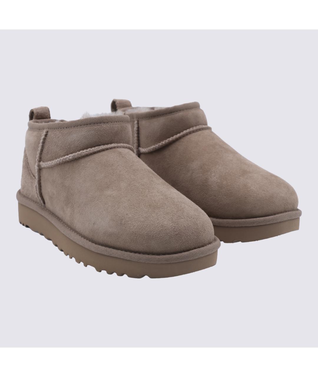 UGG Бежевые замшевые полусапоги, фото 2