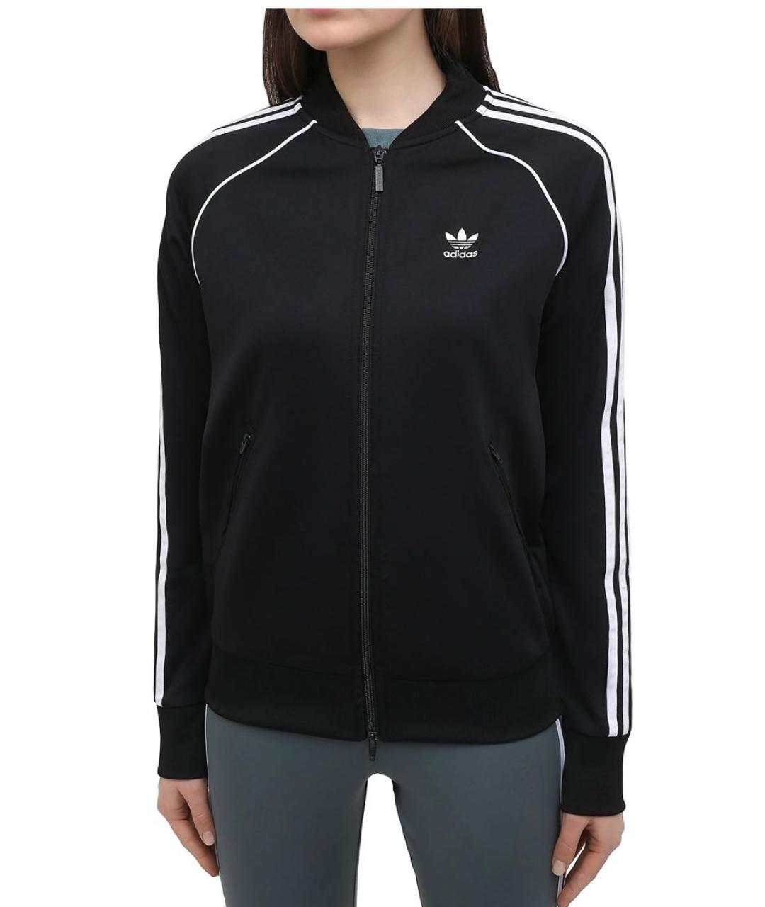 ADIDAS Черная полиэстеровая спортивная куртка, фото 5