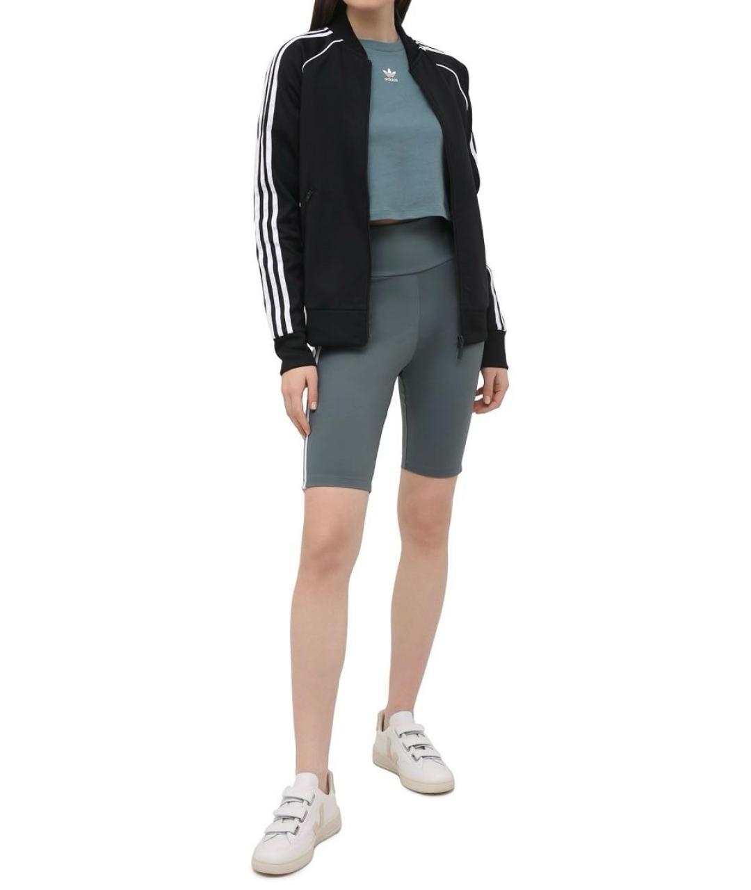 ADIDAS Черная полиэстеровая спортивная куртка, фото 6
