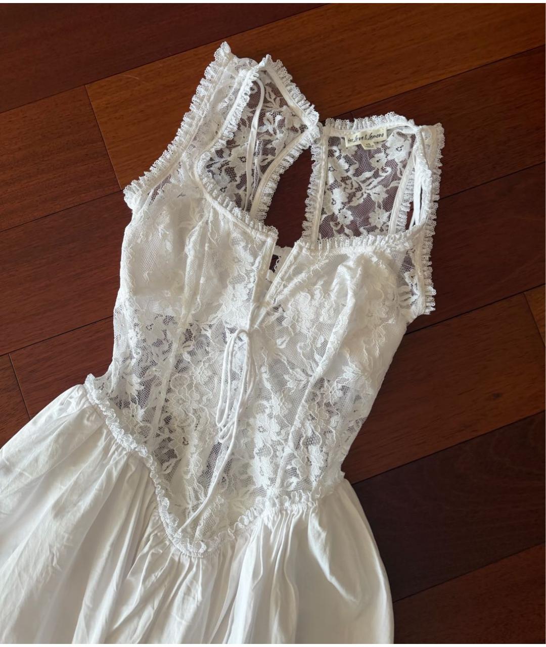 FOR LOVE AND LEMONS Белый кружевной сарафан, фото 5