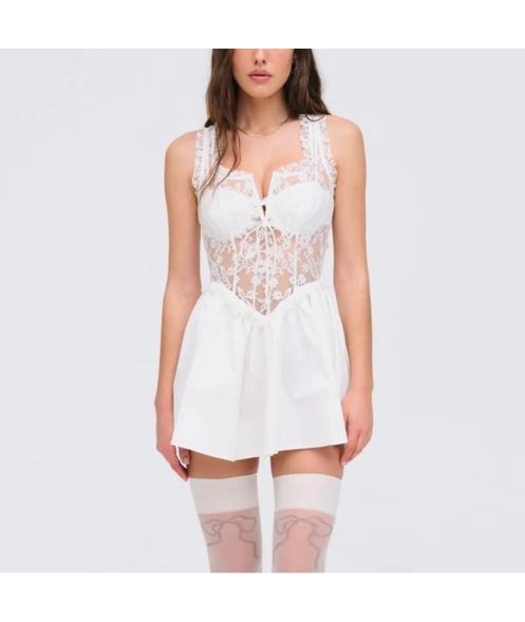 FOR LOVE AND LEMONS Белый кружевной сарафан, фото 7