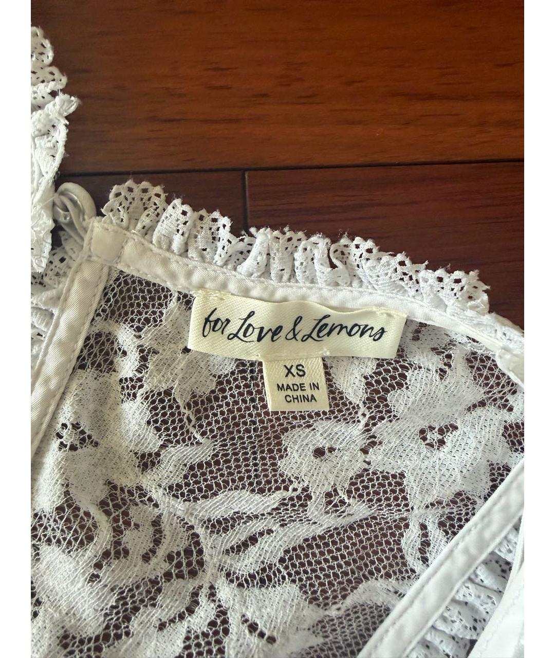 FOR LOVE AND LEMONS Белый кружевной сарафан, фото 3