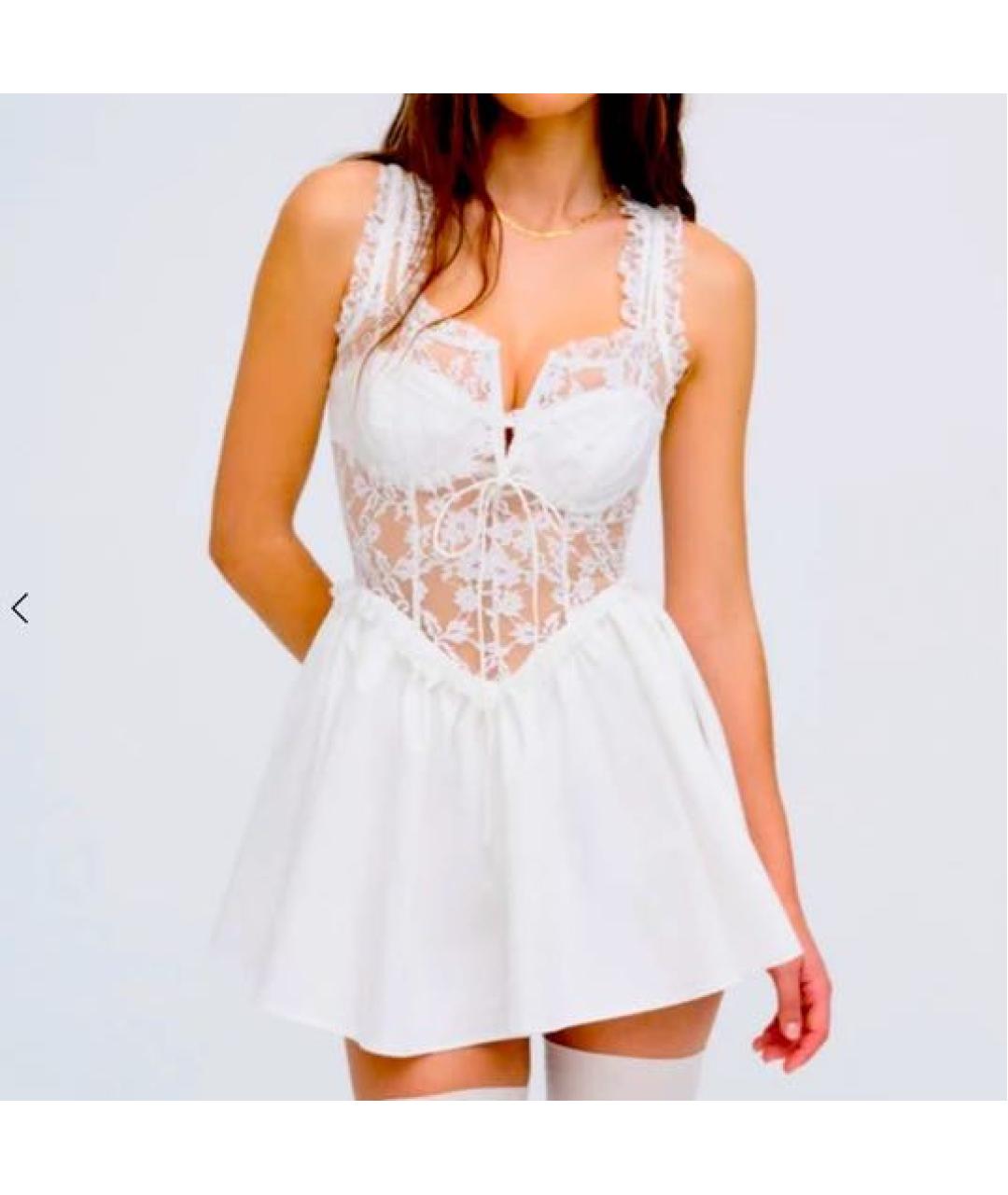 FOR LOVE AND LEMONS Белый кружевной сарафан, фото 8