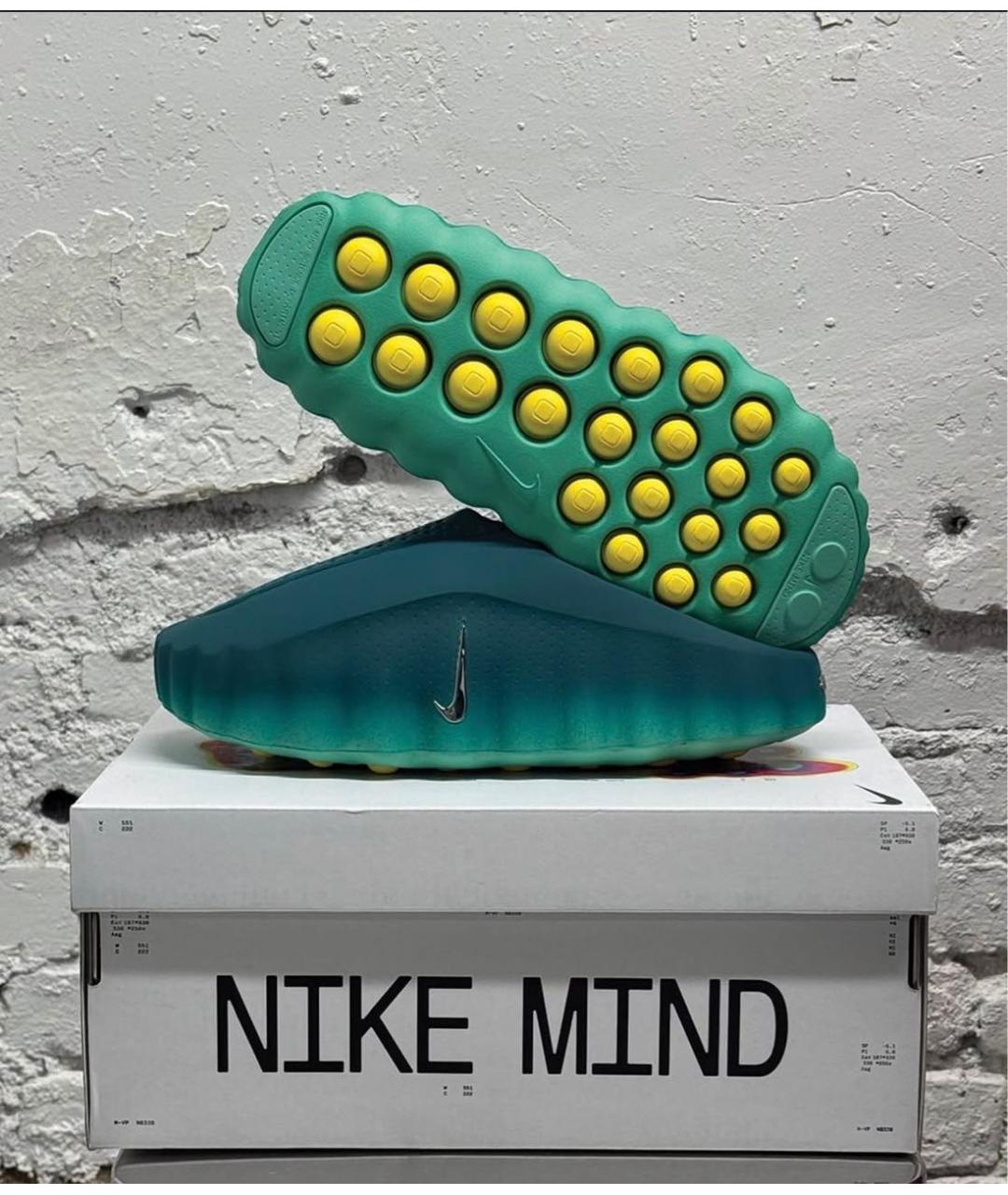 NIKE Зеленые резиновые шлепанцы, фото 3