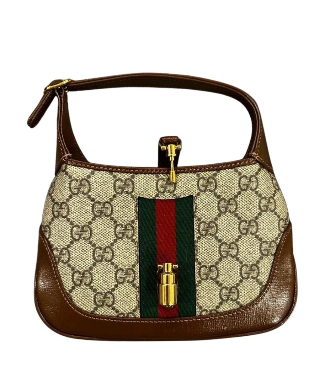 GUCCI Бежевая кожаная сумка с короткими ручками, фото 1