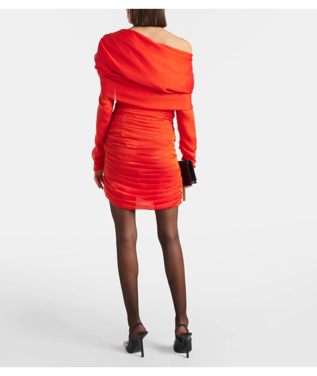 SAINT LAURENT Красное шелковое коктейльное платье, фото 6