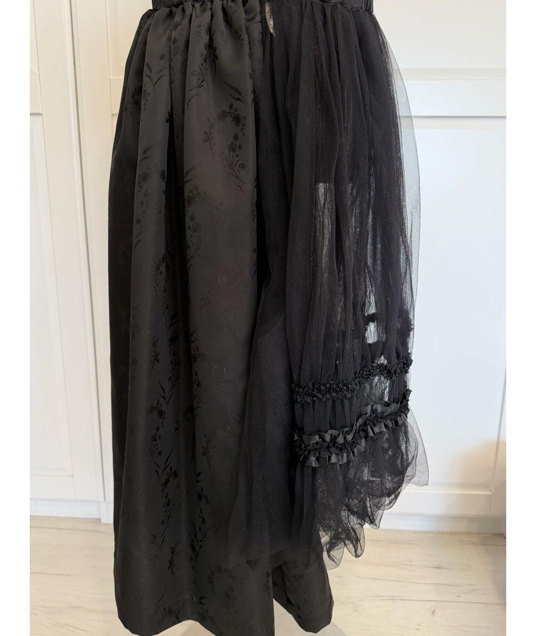 COMME DES GARÇONS Черная атласная юбка макси, фото 3