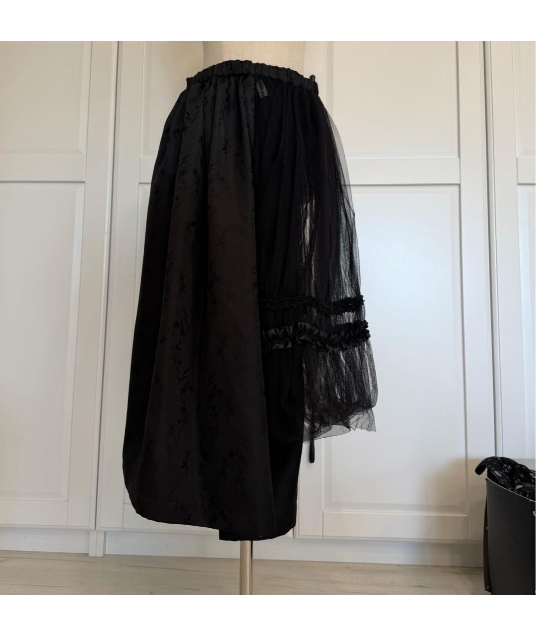 COMME DES GARÇONS Черная атласная юбка макси, фото 8