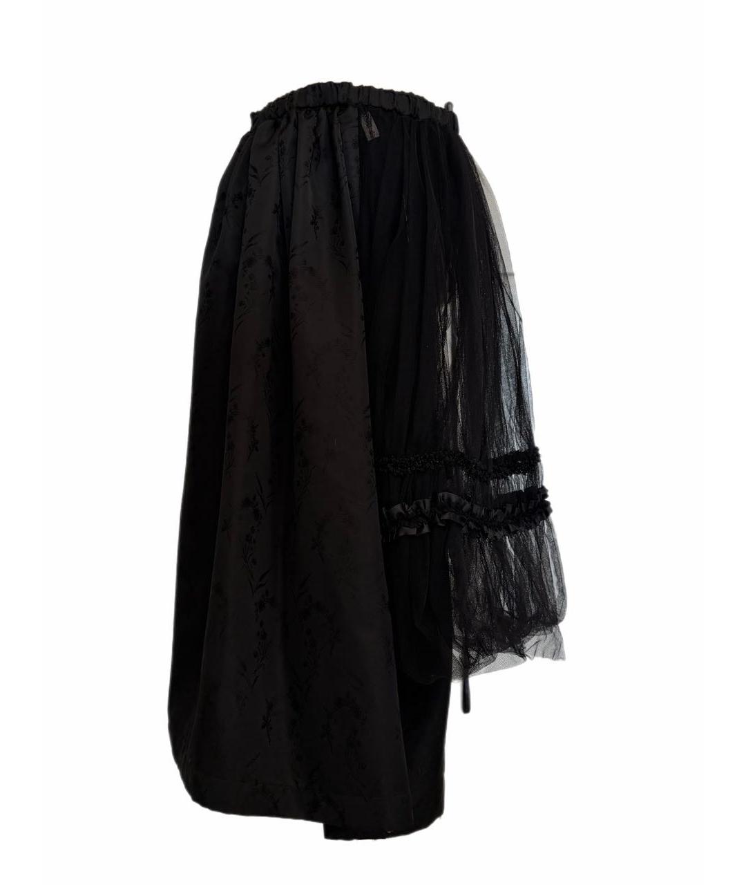 COMME DES GARÇONS Черная атласная юбка макси, фото 1