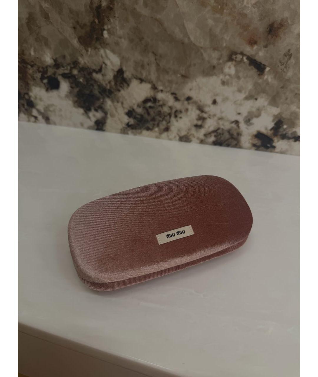 MIU MIU Золотые металлические солнцезащитные очки, фото 4