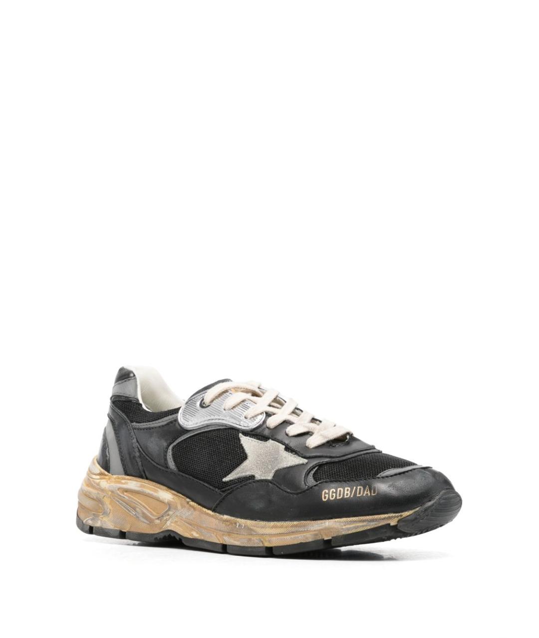 GOLDEN GOOSE Черные кожаные низкие кроссовки / кеды, фото 4