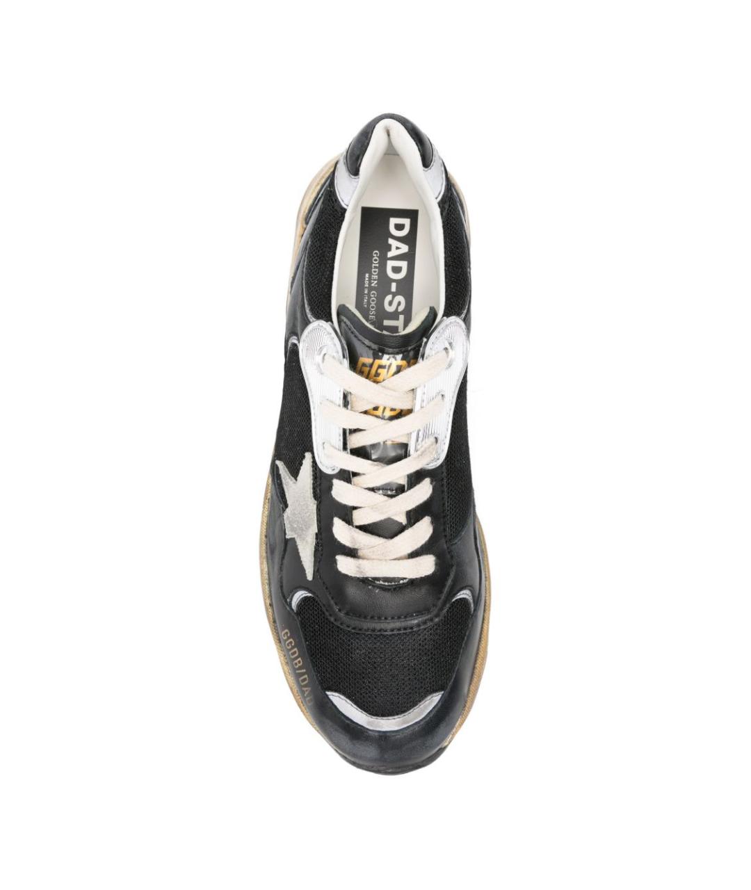 GOLDEN GOOSE Черные кожаные низкие кроссовки / кеды, фото 2