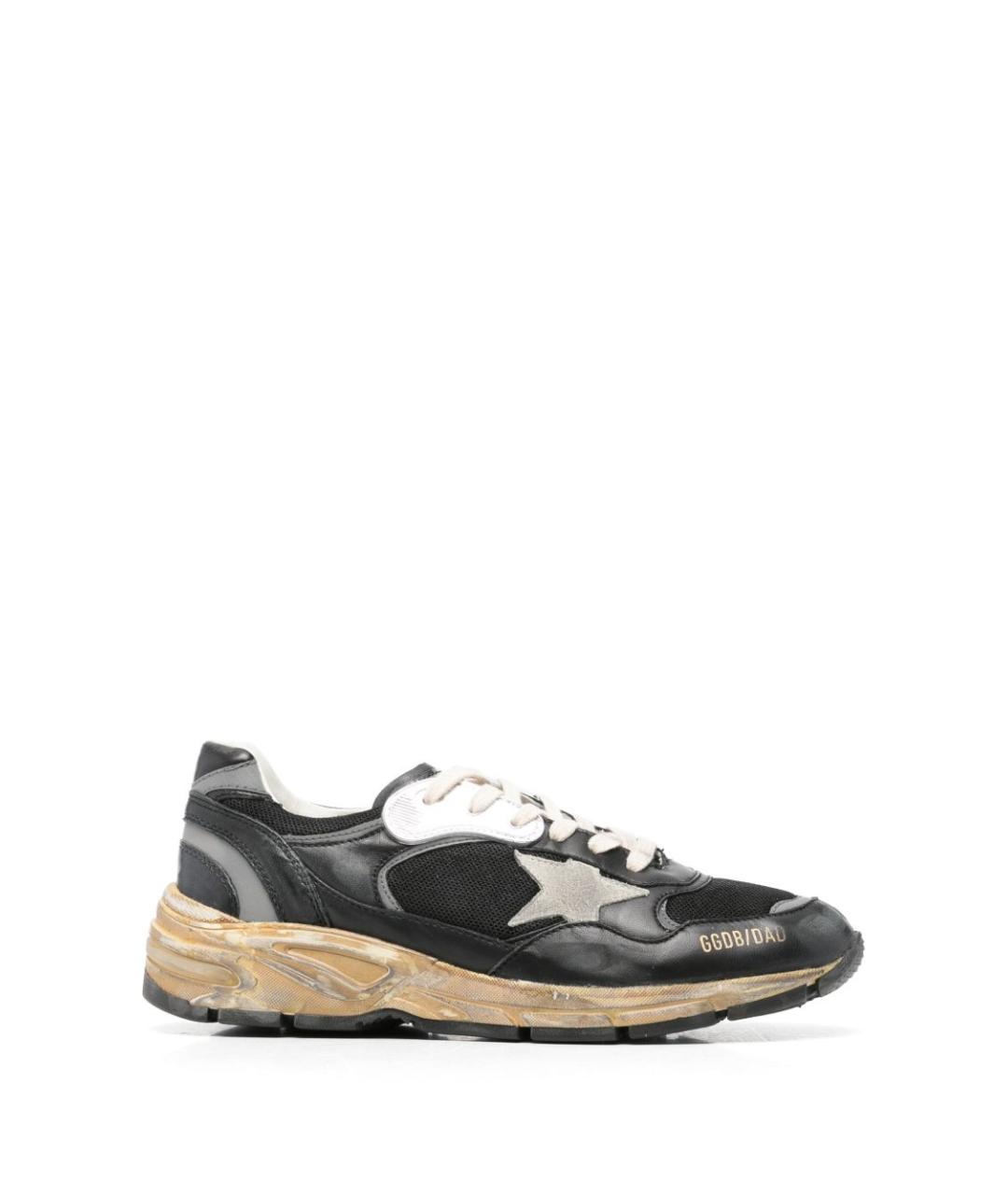 GOLDEN GOOSE Черные кожаные низкие кроссовки / кеды, фото 1