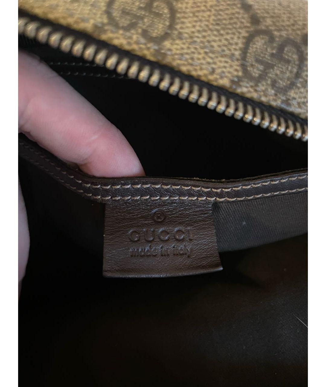 GUCCI Бежевая сумка на плечо из канвы, фото 6