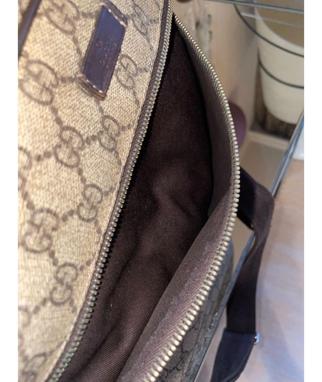GUCCI Бежевая сумка на плечо из канвы, фото 4