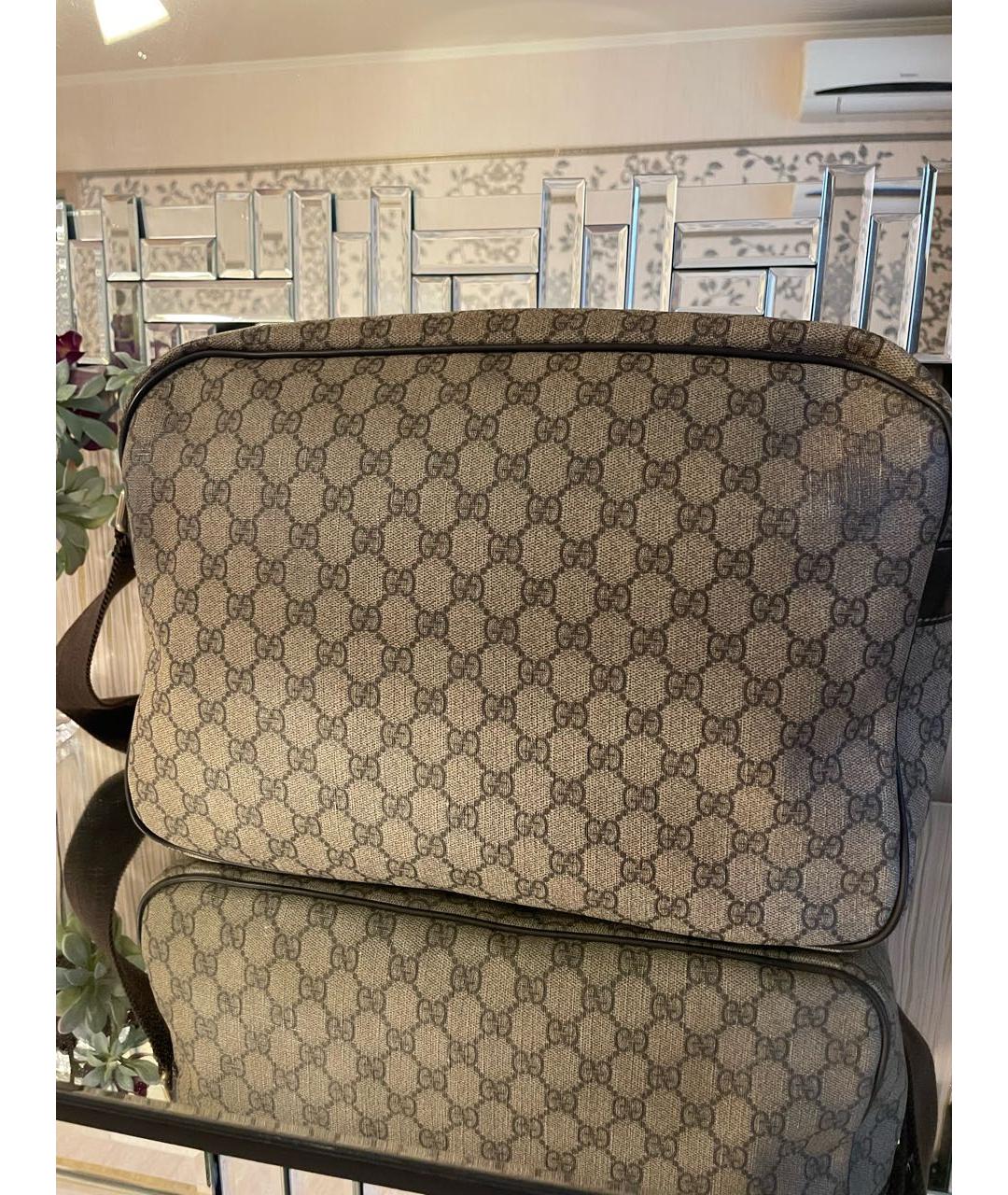 GUCCI Бежевая сумка на плечо из канвы, фото 2