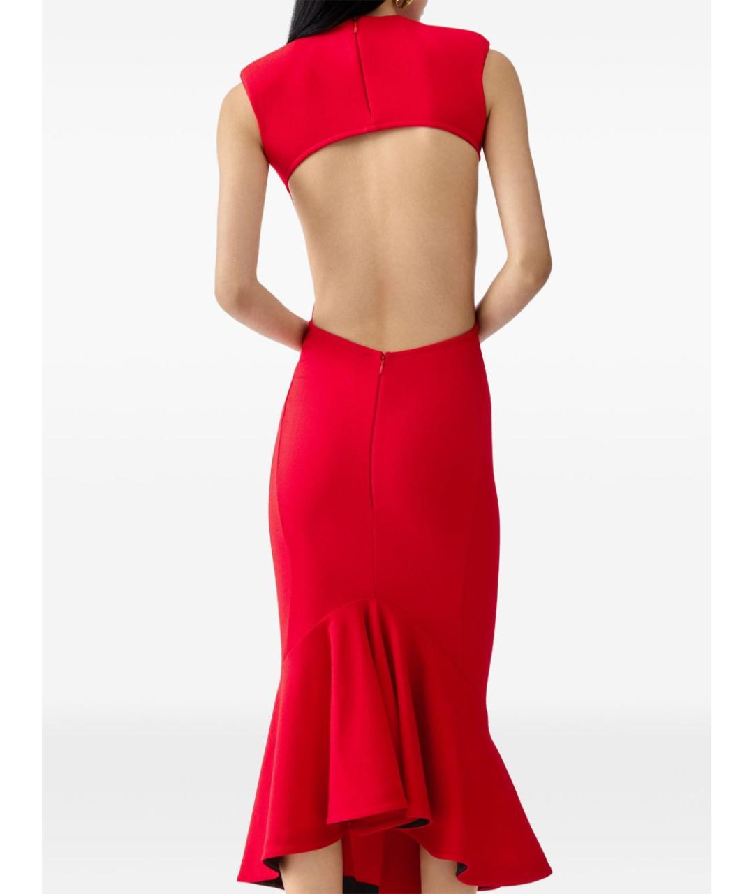 JACQUEMUS Красное вискозное коктейльное платье, фото 5