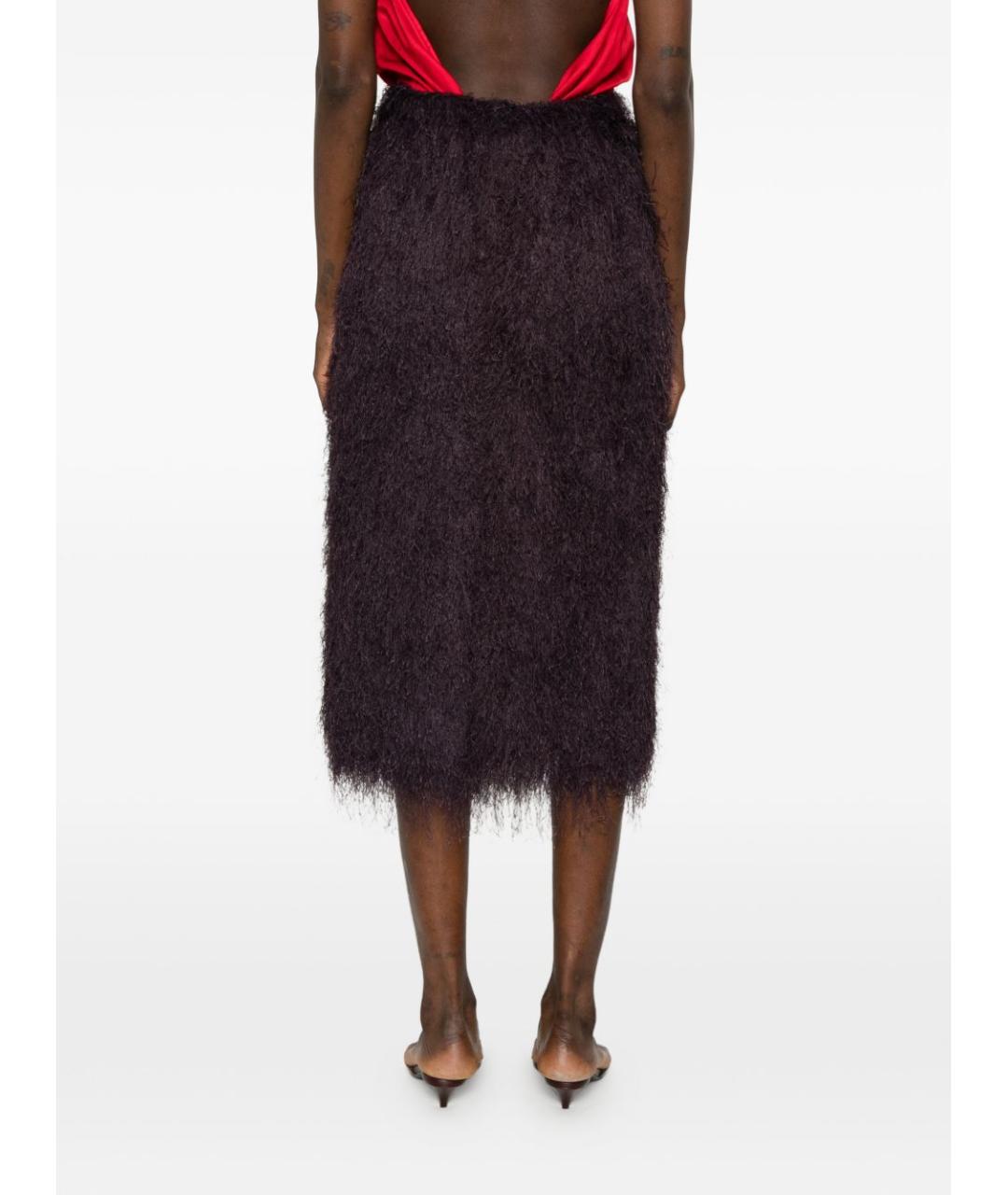 DRIES VAN NOTEN Фиолетовая полиэстеровая юбка миди, фото 3