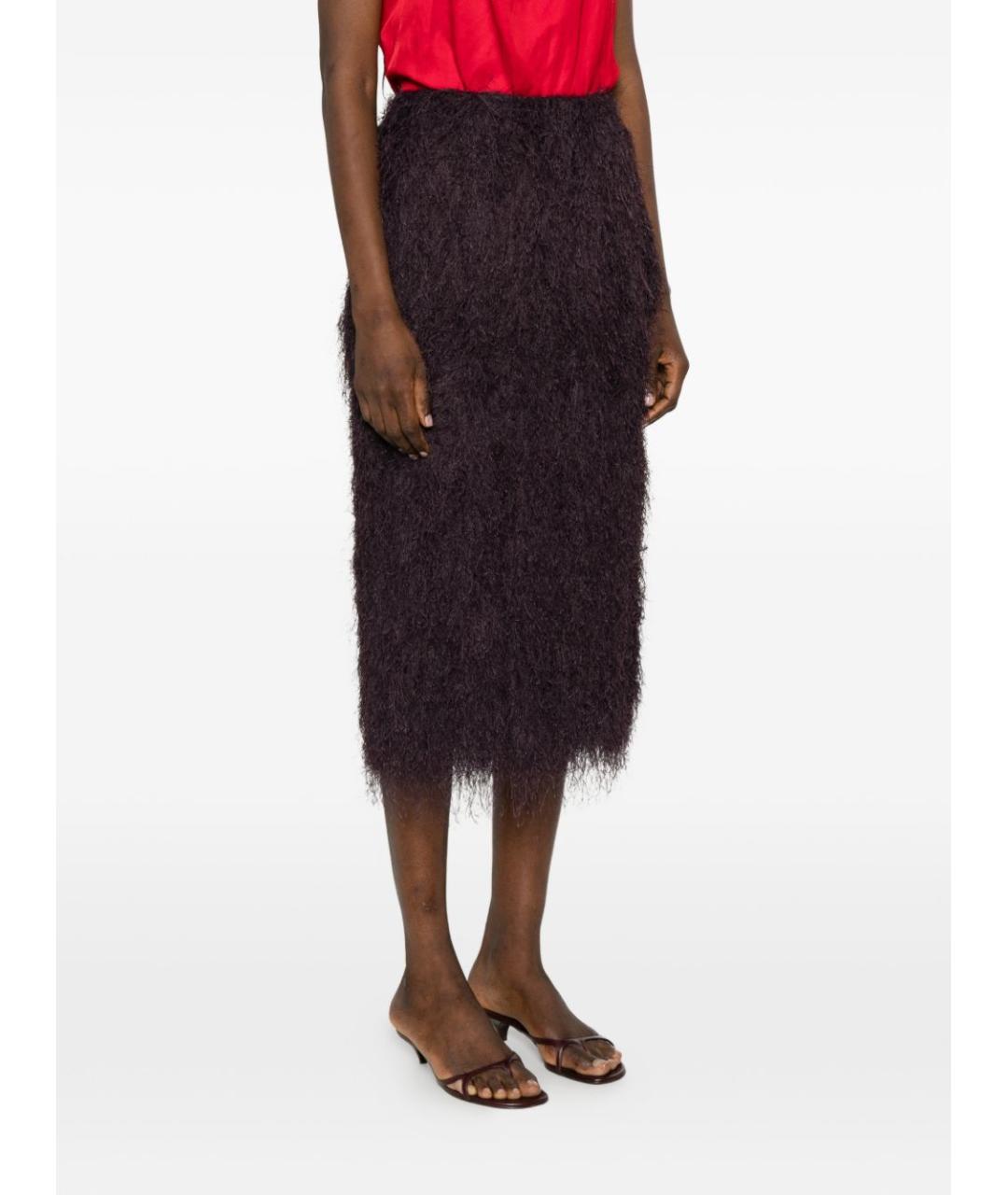 DRIES VAN NOTEN Фиолетовая полиэстеровая юбка миди, фото 4
