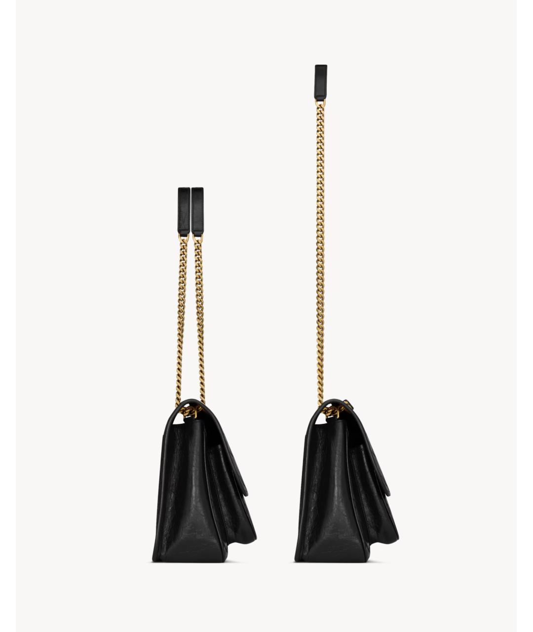 SAINT LAURENT Черная кожаная сумка через плечо, фото 4