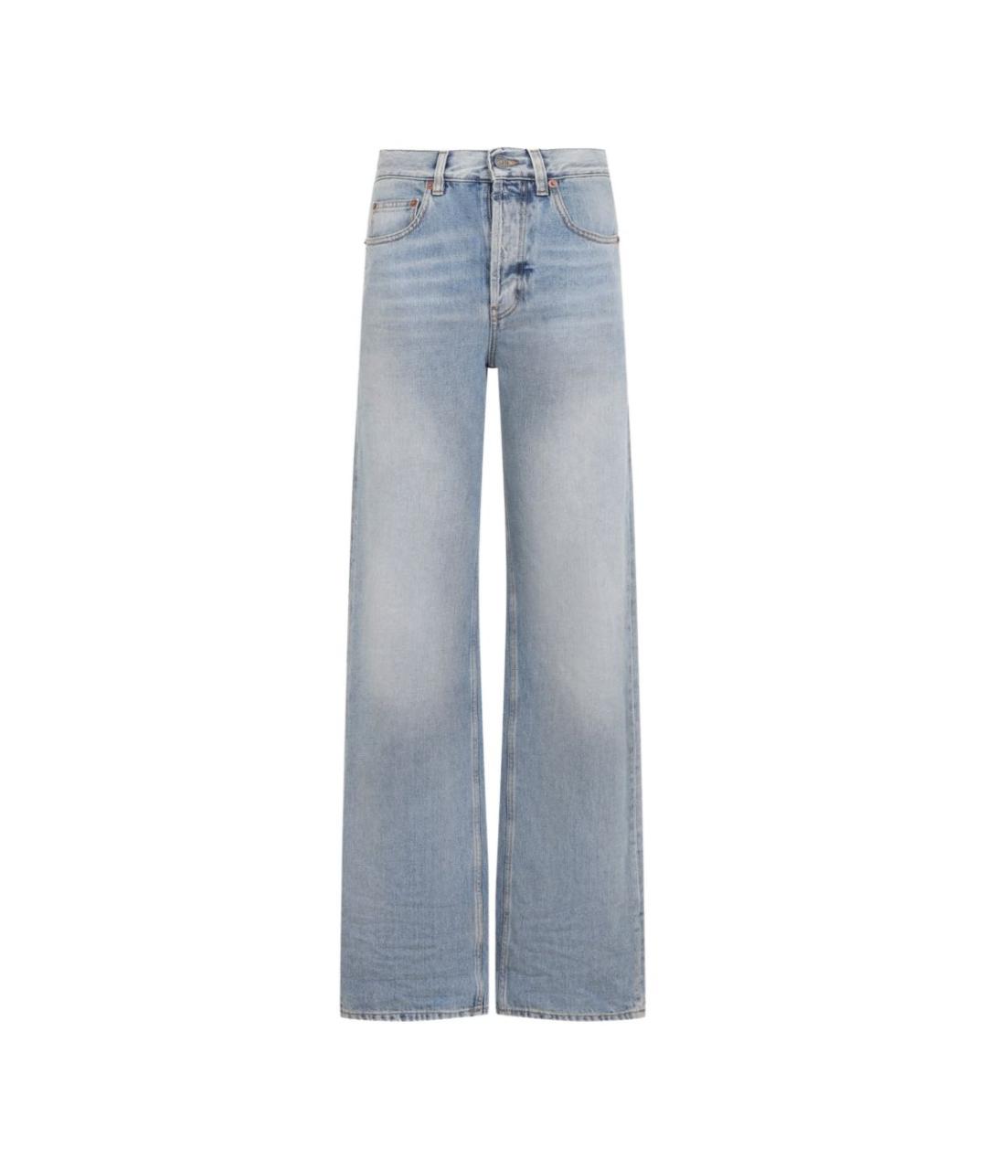 SAINT LAURENT Голубые хлопковые прямые джинсы, фото 1