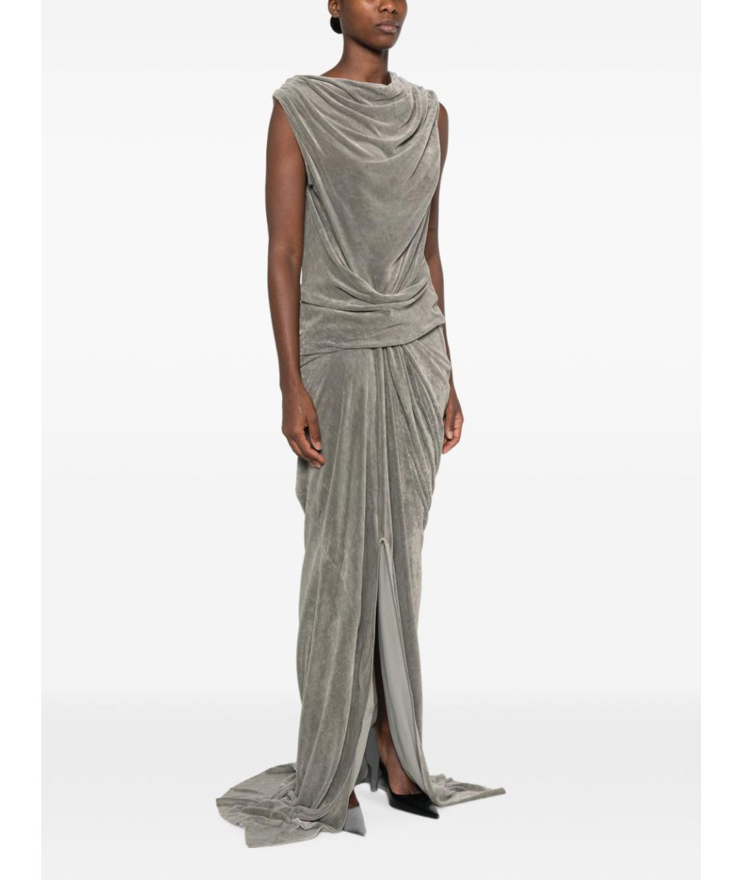 RICK OWENS Серое вискозное платье, фото 4