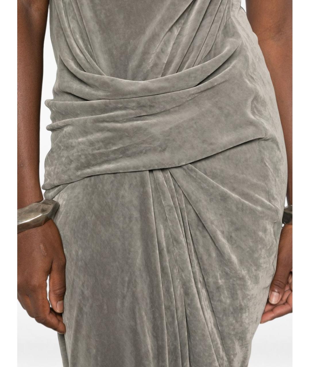 RICK OWENS Серое вискозное платье, фото 2
