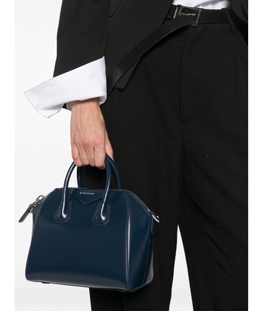 GIVENCHY Синяя кожаная сумка тоут, фото 3