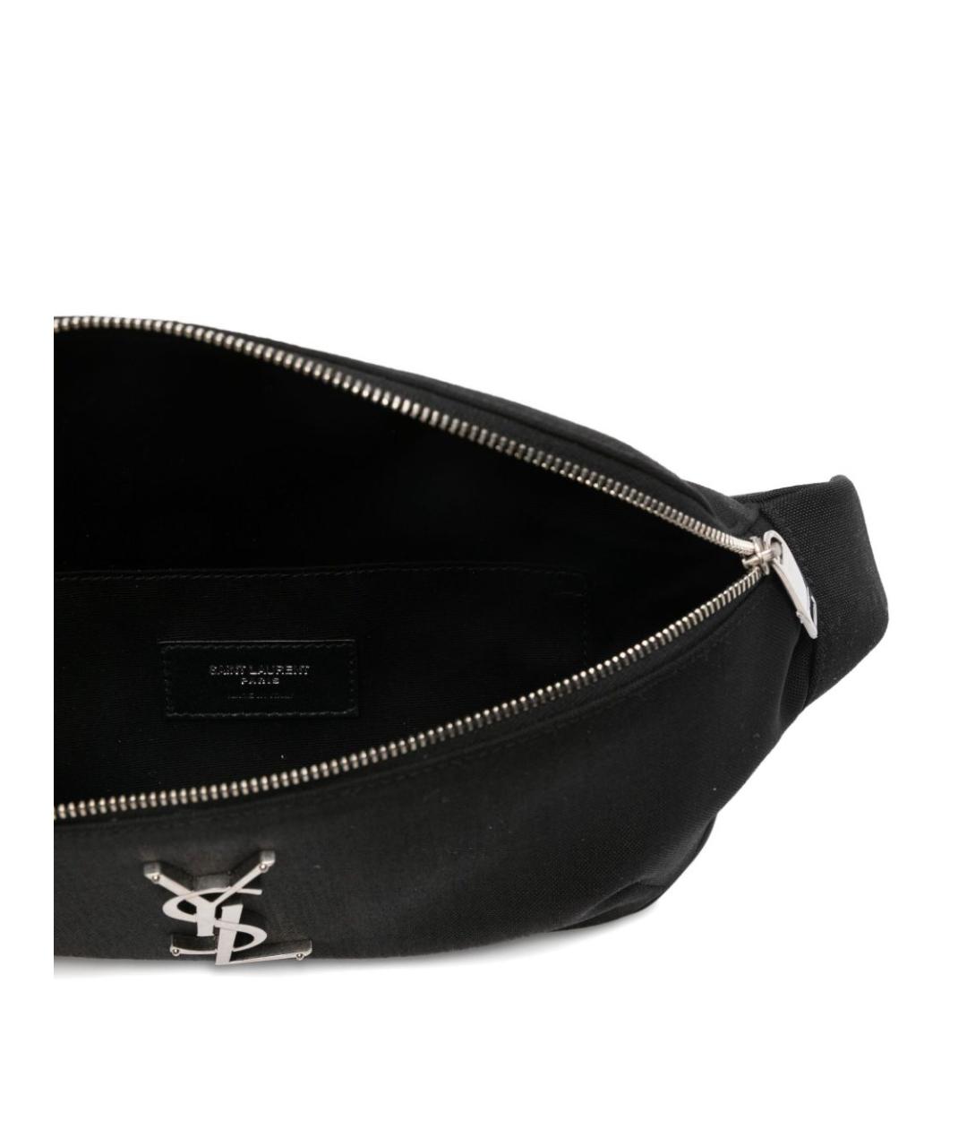 SAINT LAURENT Черная тканевая поясная сумка, фото 3