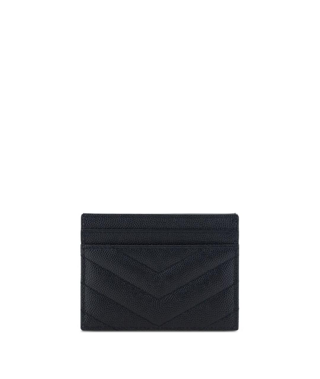 SAINT LAURENT Черный кожаный кардхолдер, фото 3